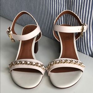 White Coach sandals with charms